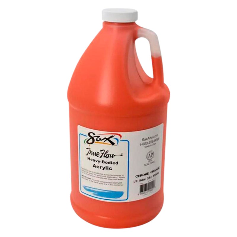 Sax True Flow Heavy Body Acrylic Paint, 1/2 Gallon, Chrome Orange - 439286, 64 Fl Oz (Pack of 1) - Image 1